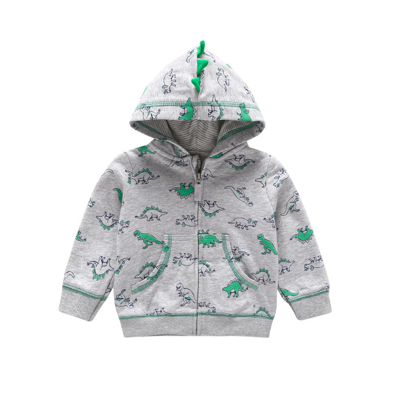 27Kid Toddlers Hoodies Boys Girls Spring Jacket Little Baby Infant Dinosuar Cartoon Hooded Kids Cute Boys Outwear Sweatshirt