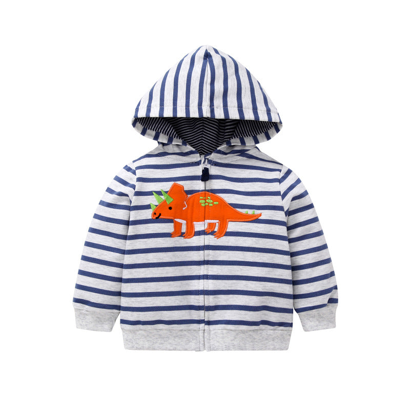 27Kid Toddlers Hoodies Boys Girls Spring Jacket Little Baby Infant Dinosuar Cartoon Hooded Kids Cute Boys Outwear Sweatshirt